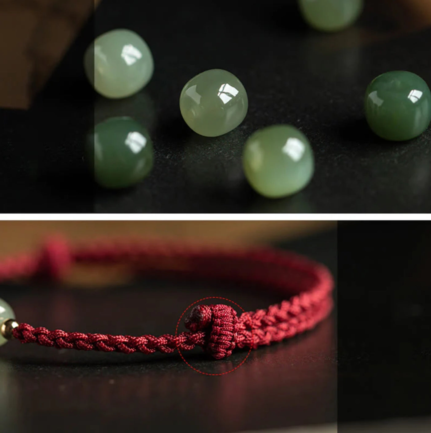 Buddha Stones Natural Cinnabar Chinese Zodiac Hetian Jade Fu Character Luck Rope Bracelet