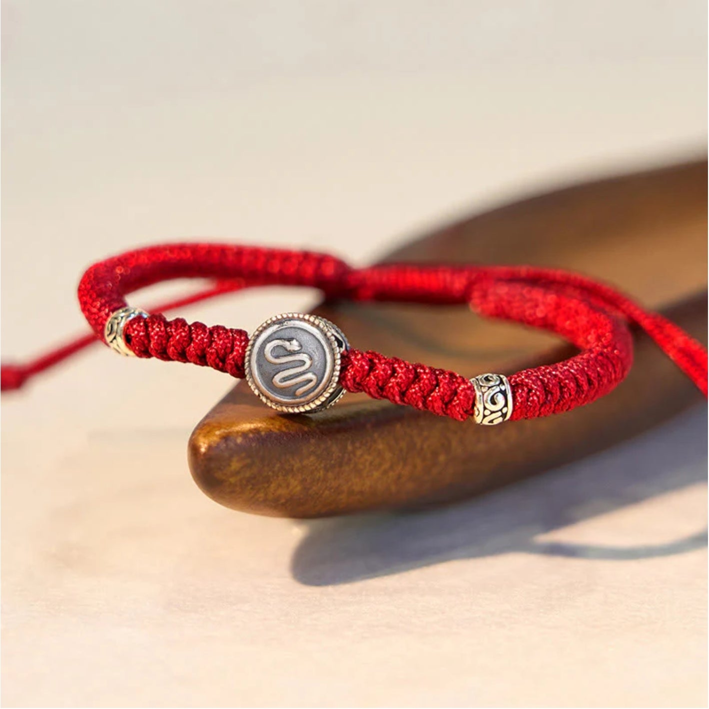 Buddha Stones 12 Chinese Zodiac Lucky Red String Bracelet Snake Gift