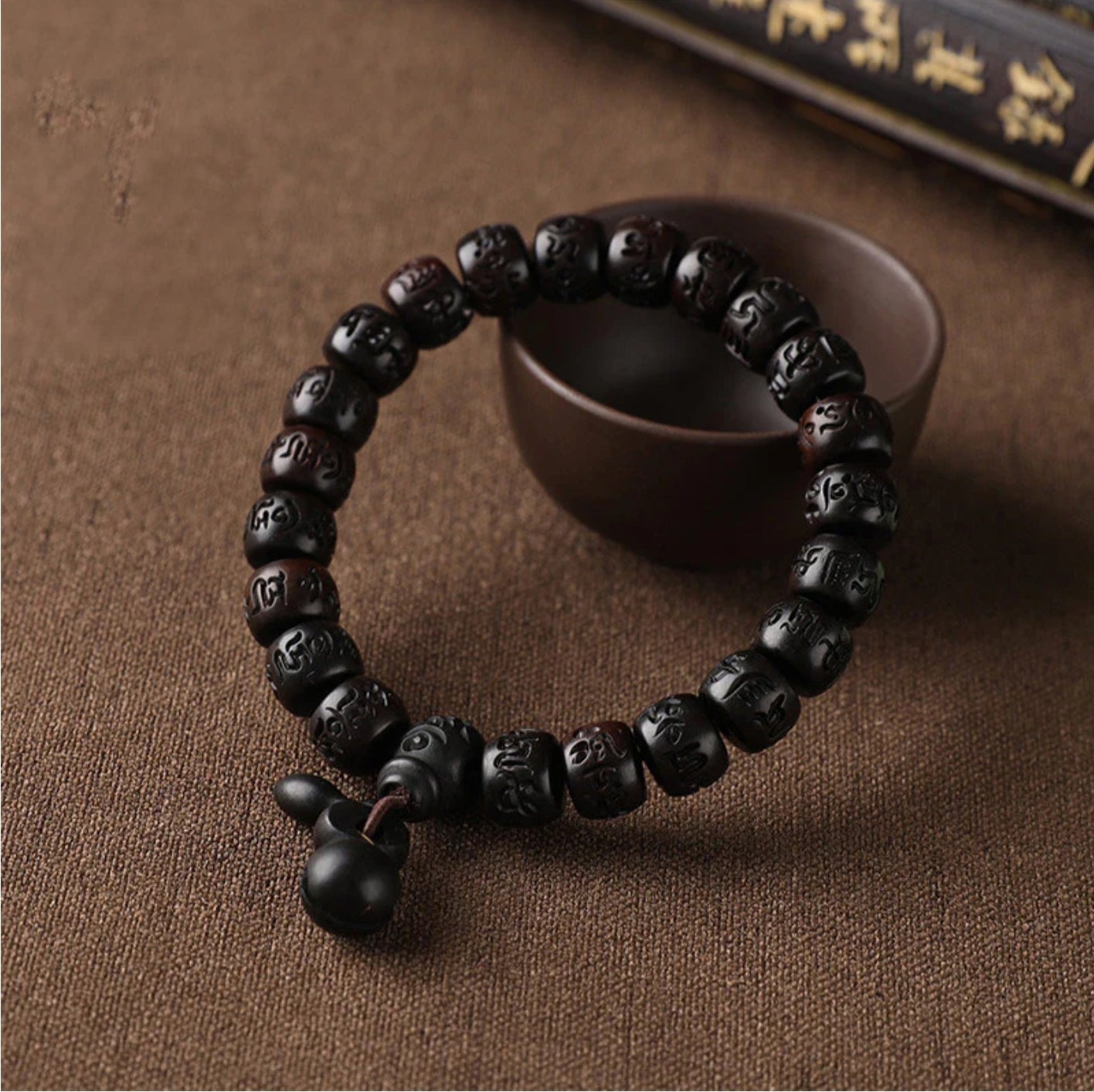 Buddha Stones Tibetan Lightning Strike Wood Protection Bracelet
