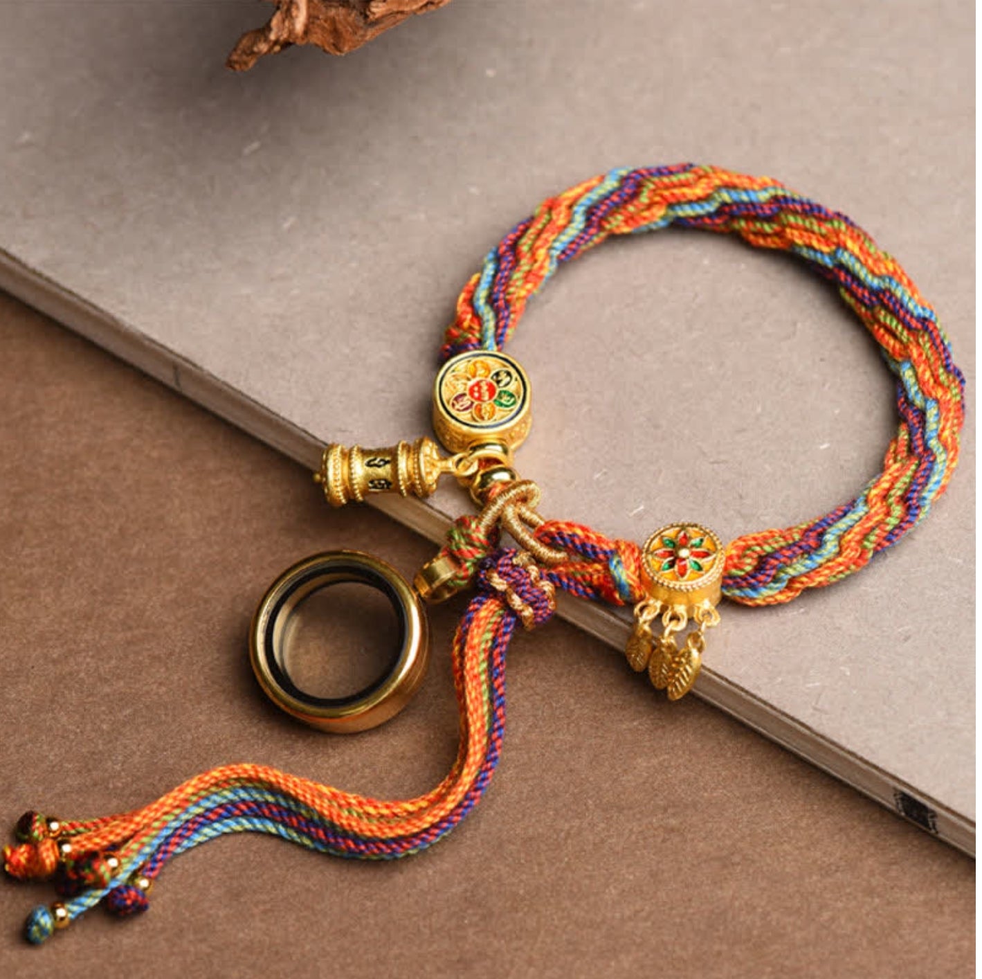 Buddha Stones Tibetan Om Mani Padme Hum Dreamcatcher Luck Colorful Reincarnation Knot String Bracelet