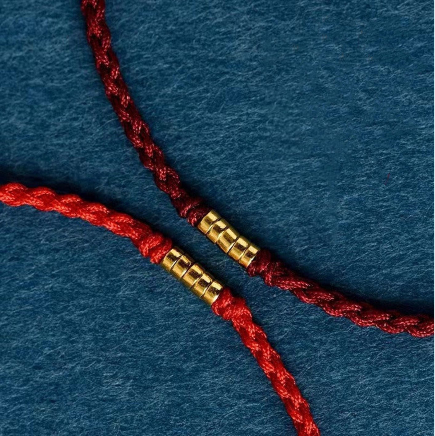 Buddha Stones 925 Sterling Silver Lucky Golden Bead Braided String Bracelet Anklet