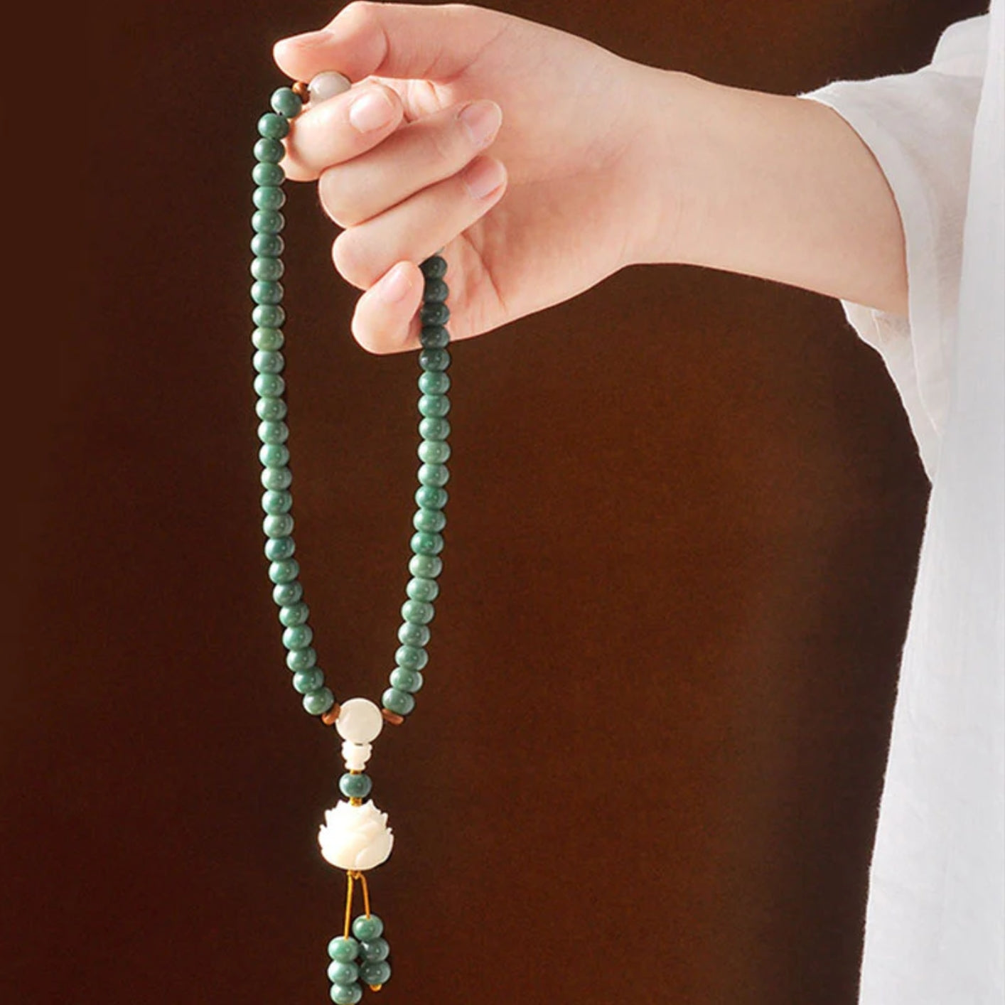 Buddha Stones Lotus Cyan Bodhi Seed Success Bracelet