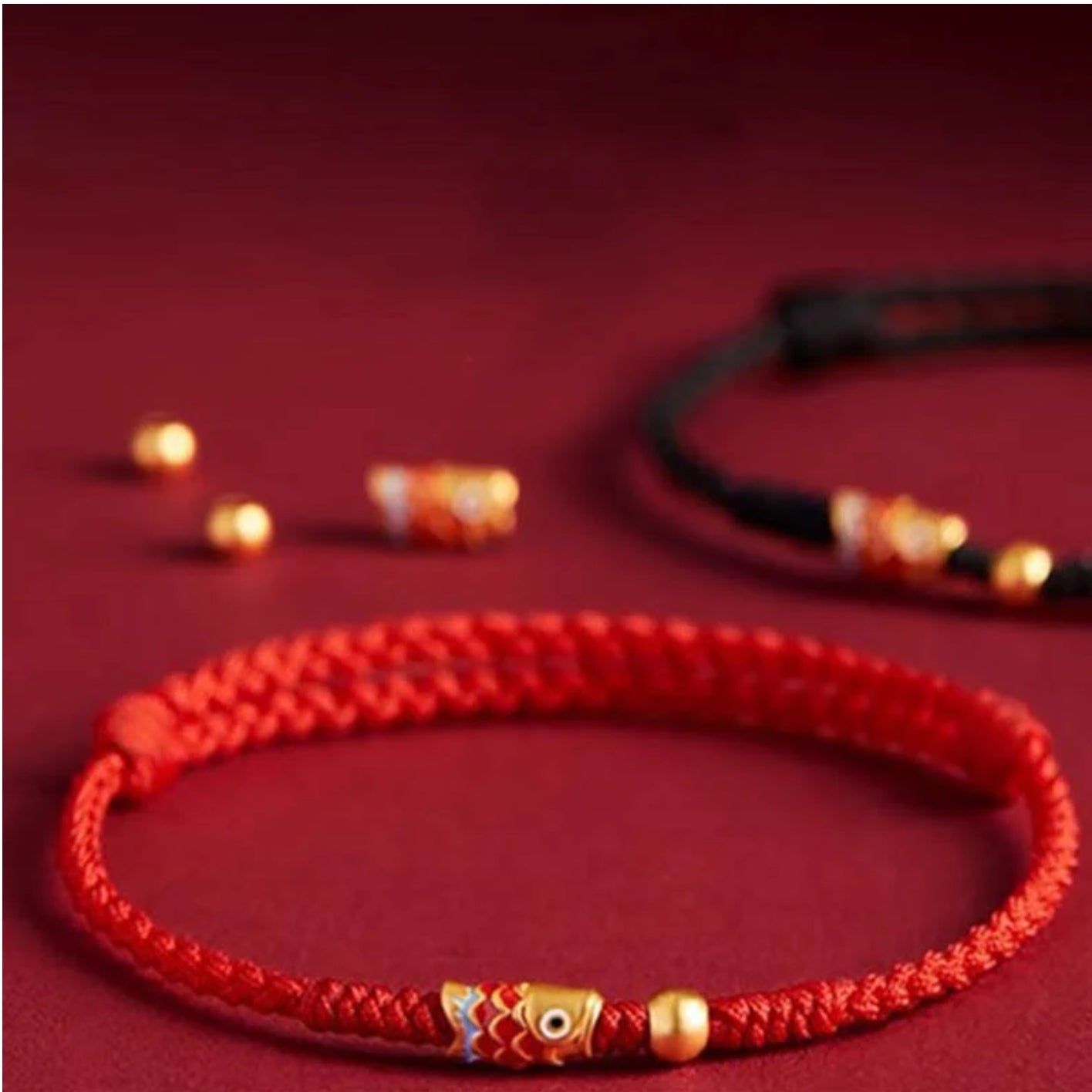 Buddha Stones 925 Sterling Silver Handmade Koi Fish Wealth Success Braided Rope Bracelet