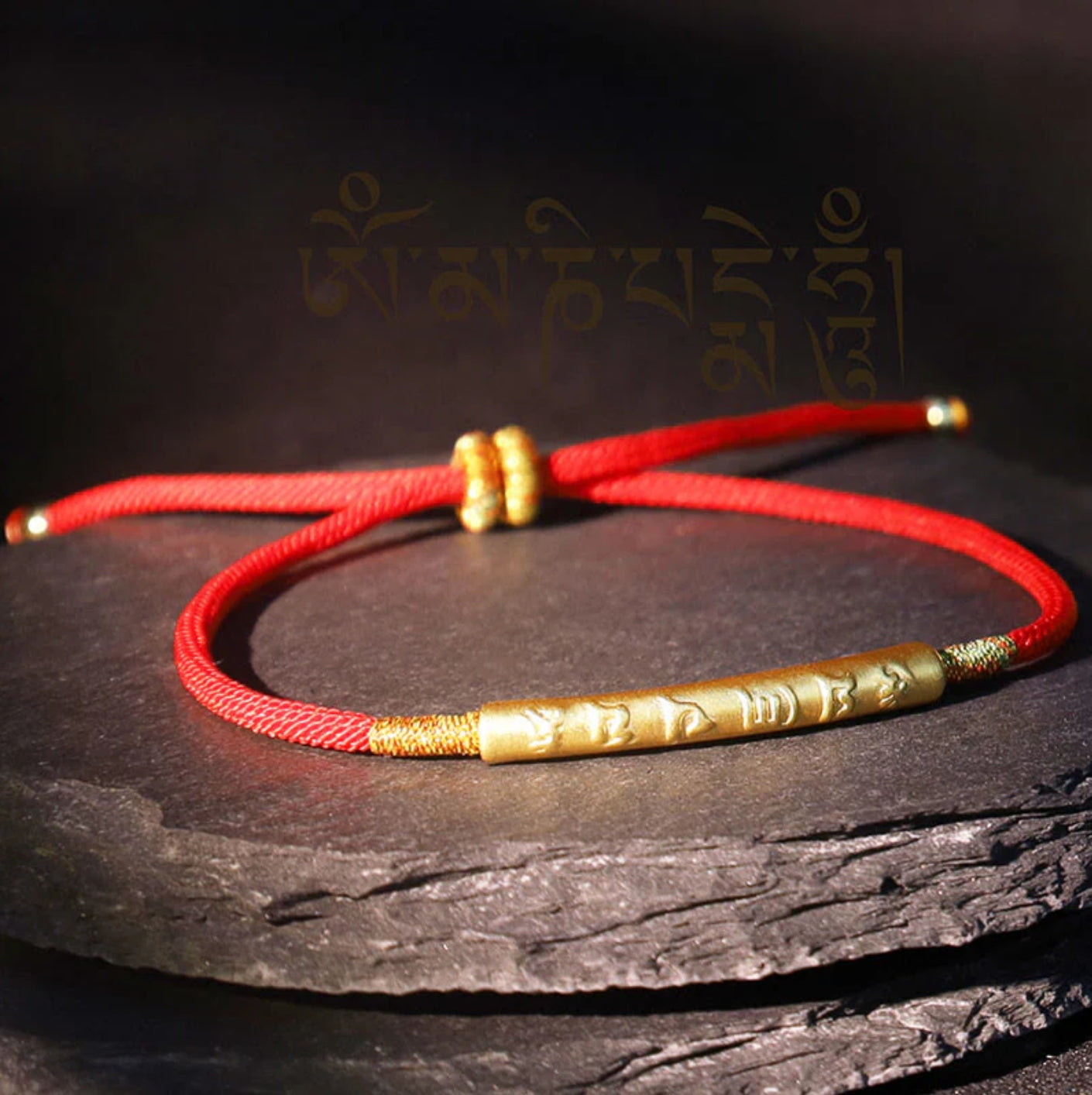 Buddha Stones Tibetan Buddhist Handmade Mani Mantra Lucky Red String Bracelet
