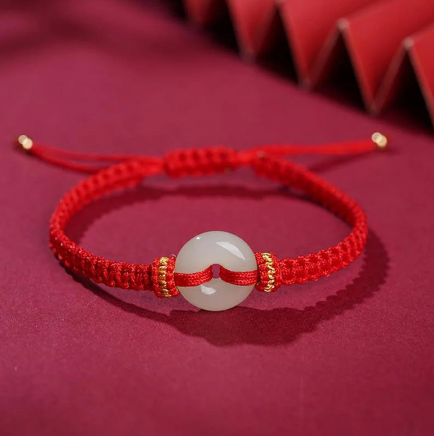 Buddha Stones Peace Buckle Jade Abundance Braided Bracelet