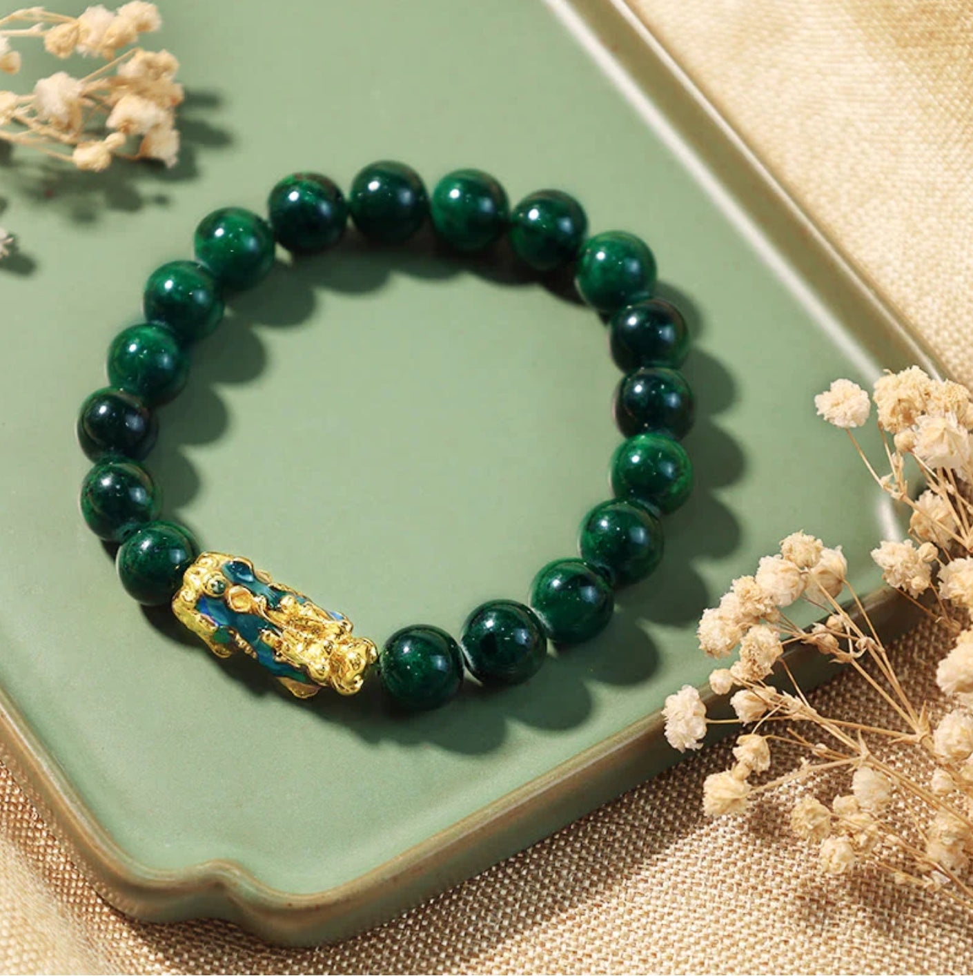 Buddha Stones FengShui PiXiu Jade Protection Bracelet