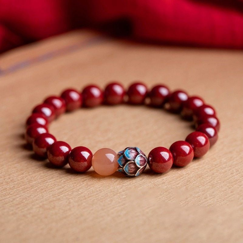🔥 Best-Seller | Official Cinnabar Collection Natural Cinnabar Red String Bracelet – Zodiac Year of the Dragon Protection for Women | Buddha-Inspired Lucky Charm Gift