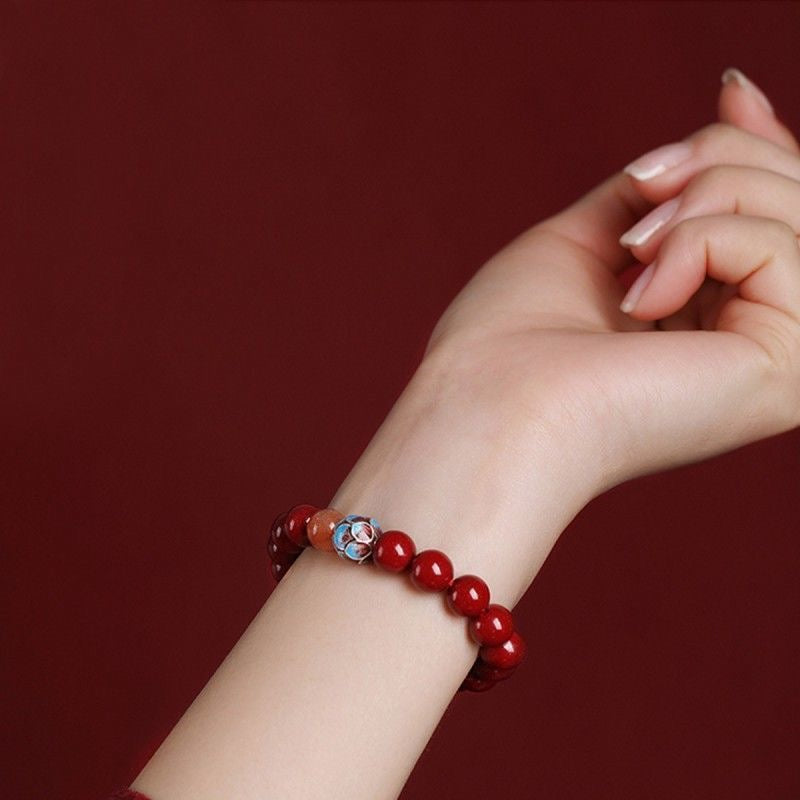 🔥 Best-Seller | Official Cinnabar Collection Natural Cinnabar Red String Bracelet – Zodiac Year of the Dragon Protection for Women | Buddha-Inspired Lucky Charm Gift