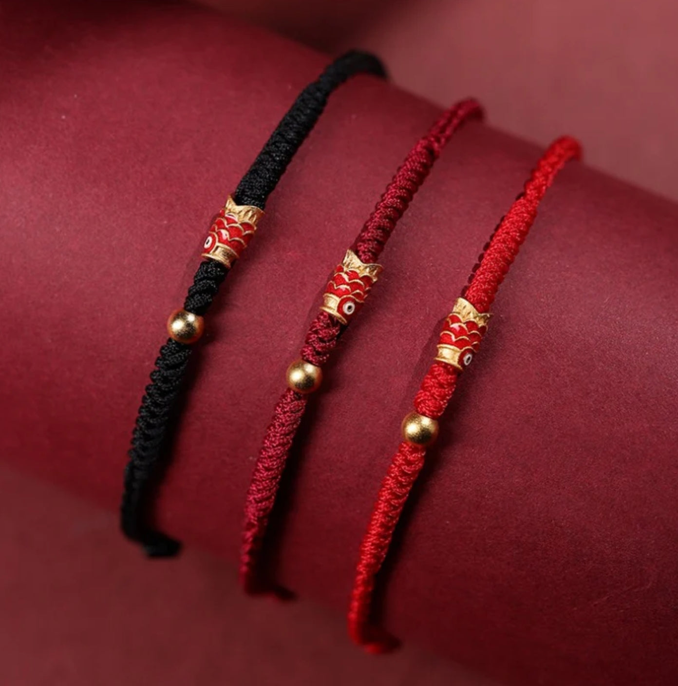 Buddha Stones 925 Sterling Silver Handmade Koi Fish Wealth Success Braided Rope Bracelet