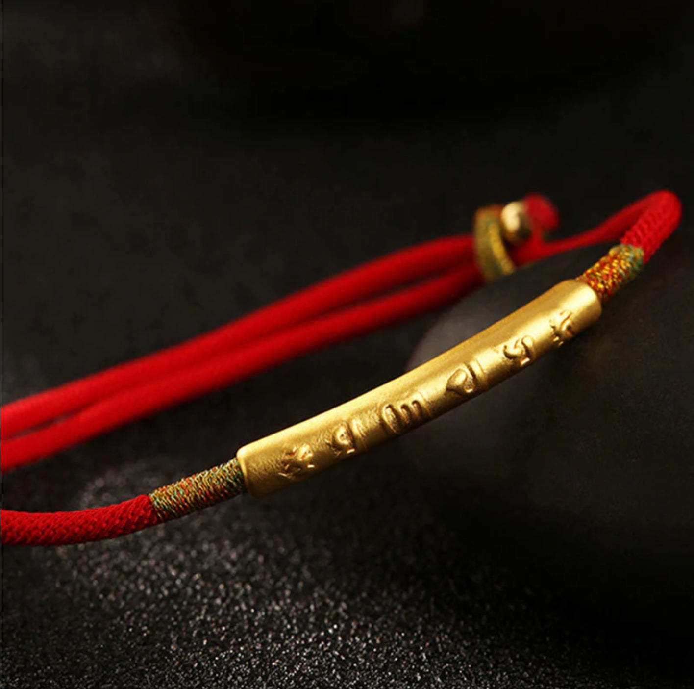 Buddha Stones Tibetan Buddhist Handmade Mani Mantra Lucky Red String Bracelet